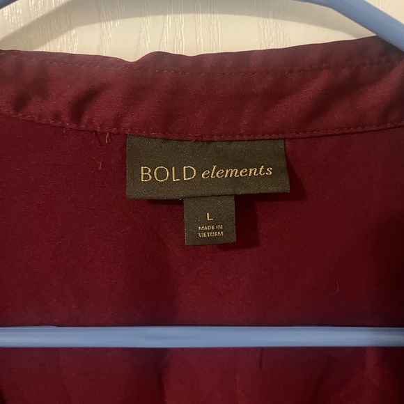 Bold Elements Burgundy Polyester Top size L - Picture 4 of 4
